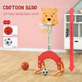 Kids Basketball Hoop, Toddler Sports Activity Center with Adjustable Height, Basketball Soccer Golf Game Set, Indoor Outdoor Basketball Hoop Set Best