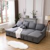 Upholstery Sleeper Sectional Sofa with Double Storage Spaces;  2 Tossing Cushions