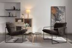2 Sets 1 Case, Upholstered hanging armchair with arm pocket metal frame, crushed foam cushions and skin-friendly braid for living room and bedroom. Da