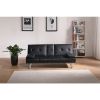 Black Leather Multifunctional Double Folding Sofa Bed for Office with Coffee Table