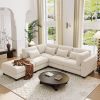 U_STYLE 5 Pieces L shaped Sofa with Removable Ottomans and comfortable waist pillows