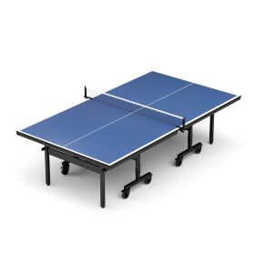 Table Tennis Table - 15mm Professional MDF Indoor Table Tennis Table with Table Tennis Net and Bats etc. Quick Assembly, Single Training Table, 108"L