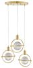 Hollywood Circle 3 Light Pendant, Integrated LED, Dimmable, Gold