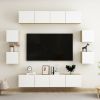 8 Piece TV Cabinet Set White and Sonoma Oak Engineered Wood