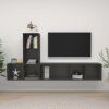 3 Piece TV Cabinet Set Gray Engineered Wood