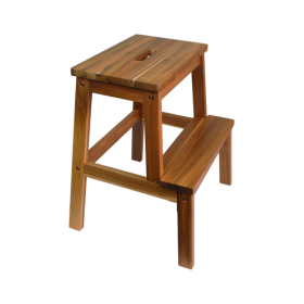 Acacia Wood Two Steps Stool Small Size Rectangle Top Best Ideas For Kitchen Living Room End Tables For Sofas Sub-stool for Living Room Bedside Strong