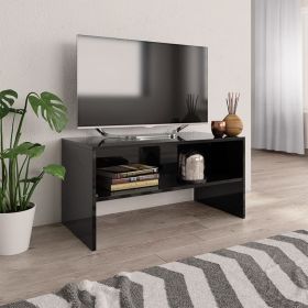 TV Cabinet High Gloss Black 31.5"x15.7"x15.7" Engineered Wood