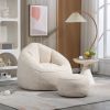 Bedding Bean Bag Sofa Chair High Pressure Foam Bean Bag Chair Adult Material with Padded Foam Padding Compressed Bean Bag With Footrest