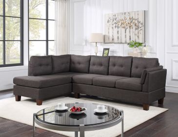 Dalia 97" Dark Gray Linen Modern Sectional Sofa with Left Facing Chaise