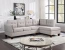 Dalia 97" Light Gray Linen Modern Sectional Sofa with Right Facing Chaise