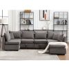 Modular Sectional Sofa, Convertible U Shaped Sofa Couch with Storage, 7 Seat Sleeper Sectional Sofa Set, Flexible Modular Combinations Fabric Couch fo