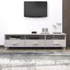 TV Stand HAMAR White 62.2"x15.7"x15.7" Solid Wood Pine