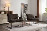 2 Sets 1 Case, Upholstered hanging armchair with arm pocket metal frame, crushed foam cushions and skin-friendly braid for living room and bedroom. Da