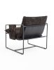 2 Sets 1 Case, Upholstered hanging armchair with arm pocket metal frame, crushed foam cushions and skin-friendly braid for living room and bedroom. Da