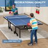 Table Tennis Table - 15mm Professional MDF Indoor Table Tennis Table with Table Tennis Net and Bats etc. Quick Assembly, Single Training Table, 108"L