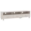 TV Stand HAMAR White 62.2"x15.7"x15.7" Solid Wood Pine