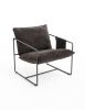 2 Sets 1 Case, Upholstered hanging armchair with arm pocket metal frame, crushed foam cushions and skin-friendly braid for living room and bedroom. Da