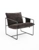 2 Sets 1 Case, Upholstered hanging armchair with arm pocket metal frame, crushed foam cushions and skin-friendly braid for living room and bedroom. Da
