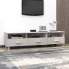 TV Stand HAMAR White 62.2"x15.7"x15.7" Solid Wood Pine