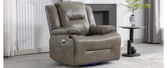 Home Theater Recliner Set Manual Recliner Chair with a LED Light Strip Two Built-in Cup Holders for Living Room,Bedroom, Grey