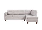 Dalia 97" Light Gray Linen Modern Sectional Sofa with Right Facing Chaise