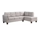 Dalia 97" Light Gray Linen Modern Sectional Sofa with Right Facing Chaise