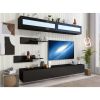 ON-TREND Wall Mount Floating TV Stand with Four Media Storage Cabinets and Two Shelves, Modern High Gloss Entertainment Center for 95+ Inch TV, 16-col