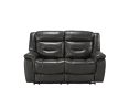 Imogen Loveseat (Power Motion); Gray Leather-Aire YJ