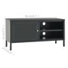 TV Stand Anthracite 35.4"x11.8"x17.3" Steel and Glass