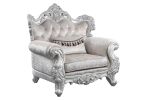 Melrose Traditional Style 5PC Living Room Set Made with Wood in Silver