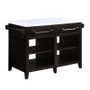 ACME Darwid Kitchen Island in Marble Top Top & Espresso Finish AC00306