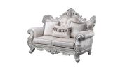 Melrose Traditional Style 5PC Living Room Set Made with Wood in Silver