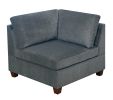 1pc Corner wedge Grey Chenille Fabric Modular Corner wedge Sofa Living Room Furniture