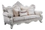 Melrose 3Pc Traditional Living room set in champagne with silver brush