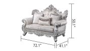 Melrose Traditional Style 5PC Living Room Set Made with Wood in Silver