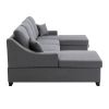 Upholstery Sleeper Sectional Sofa with Double Storage Spaces;  2 Tossing Cushions