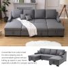 Upholstery Sleeper Sectional Sofa with Double Storage Spaces;  2 Tossing Cushions