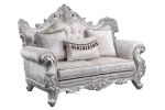 Melrose 3Pc Traditional Living room set in champagne with silver brush