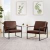 Lounge, living room, office or the reception area PVC leather accent arm chair with Extra thick padded backrest and seat cushion sofa chairs,Non-slip