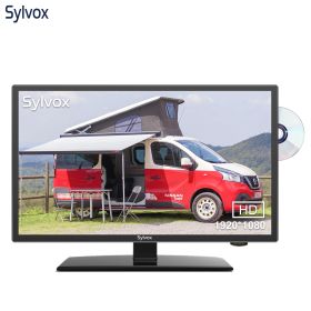 SYLVOX 22 inch RV TV;  12 Volt TV DC Powered 1080P FHD Television Built in ATSC Tuner;  FM Radio;  DVD;  with HDMI/USB/VGA Input;  TV for Motorhome;