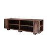 TV Stand for TVs up to 65-Inch Flat Screen; Mid-Century Modern Entertainment Center with 8 Open Shelves; Universal TV Storage Cabinet for Living Room