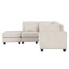 U_STYLE 5 Pieces L shaped Sofa with Removable Ottomans and comfortable waist pillows