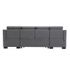 Upholstery Sleeper Sectional Sofa with Double Storage Spaces;  2 Tossing Cushions