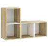 TV Cabinets 2 pcs White and Sonoma Oak 28.3"x13.8"x14.4" Engineered Wood