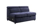 ACME Nekoda Storage Sleeper Sectional Sofa and Ottoman, Navy Blue Fabric 55520