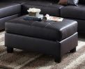 Contemporary Sectional Sofa Espresso Faux Leather Cushion Tufted Reversible 3pc Sectional Sofa L/R Chaise Ottoman Living Room Furniture