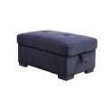 ACME Nekoda Storage Sleeper Sectional Sofa and Ottoman, Navy Blue Fabric 55520