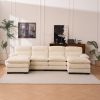 U-shaped profile sofa, including two single seats and two chaise, modular sofa, Chenille sofa,White