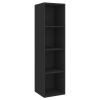 4 Piece TV Cabinet Set Black Engineered Wood