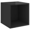 2 Piece TV Cabinet Set High Gloss Black Engineered Wood